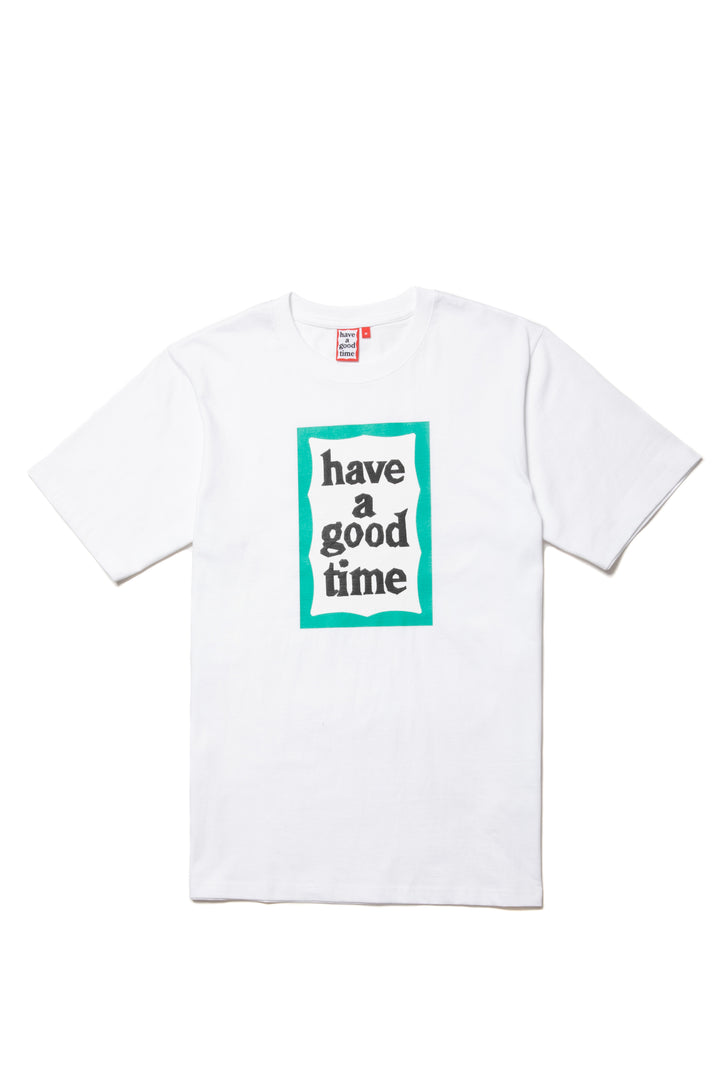 GREEN FRAME S/S TEE WHITE