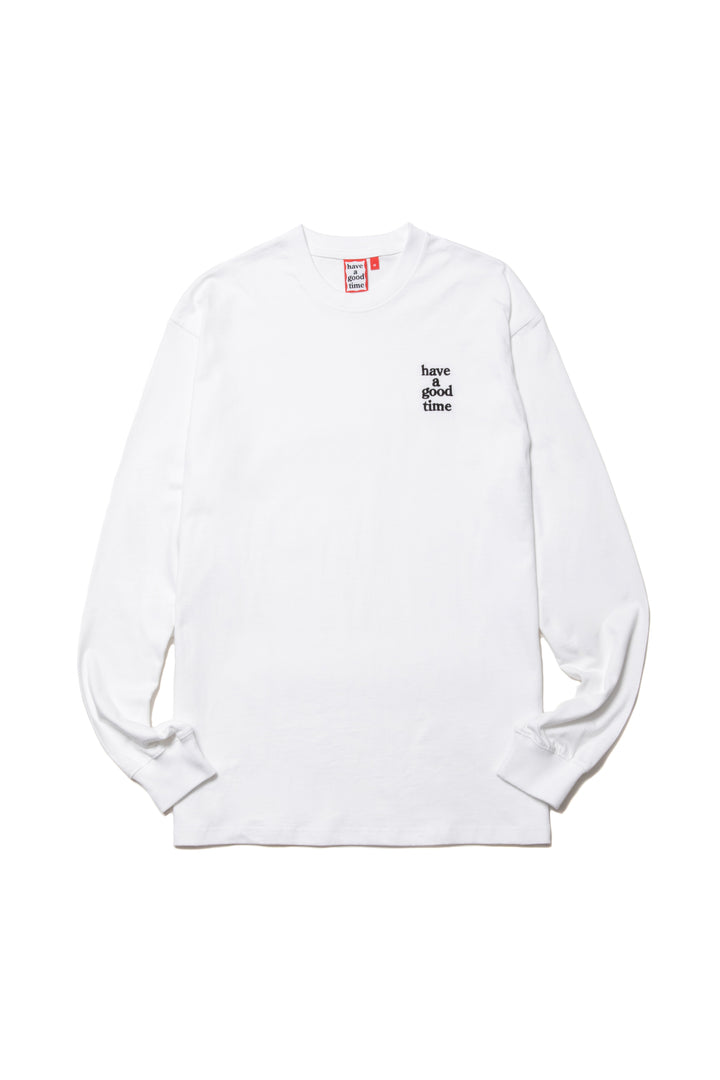 MINI LOGO EMBROIDERED L/S TEE WHITE