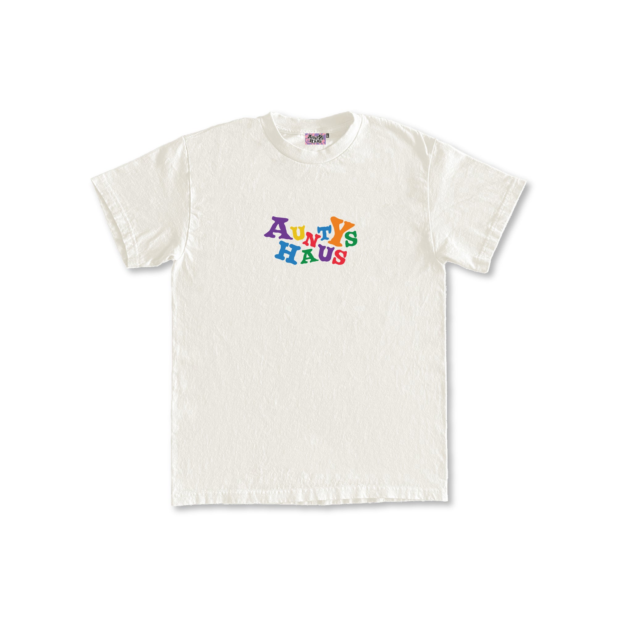 Auntys Haus Full Color Logo Tee White