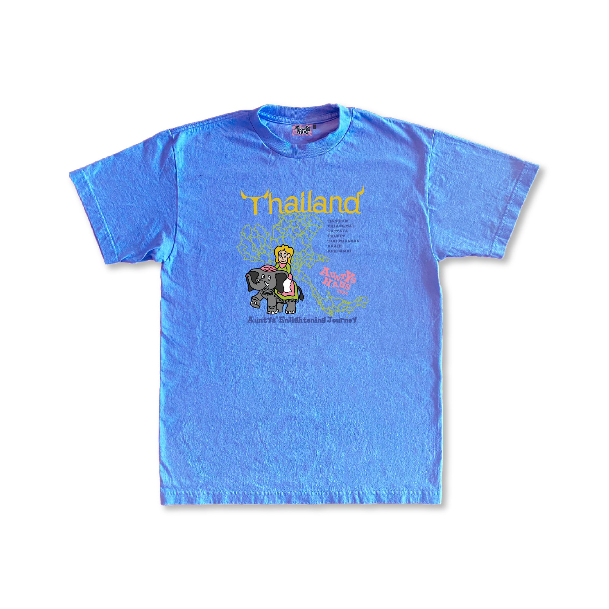 Auntys Haus Thai Maps Tee Blue
